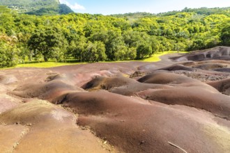 The Seven coloured earths near Chamarel, Mauritius, Africa