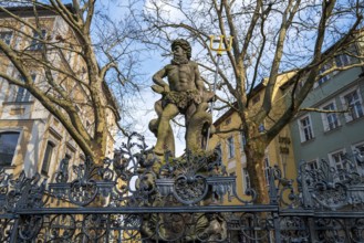 A statue in the city centre of Bamberg known as the Gabelmann which has marked a source of water