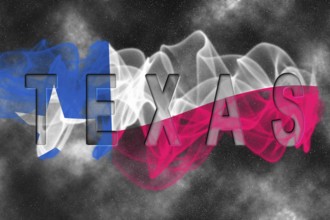 Texas Flag with Starry Background Smoke Effect