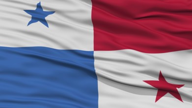 Closeup Panama Flag, Waving in the Wind, High Resolution