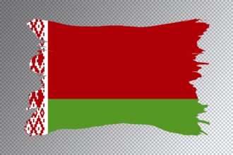 Belarus flag brush stroke, national flag on transparent background