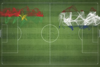 Burkina Faso vs Netherlands Soccer Match, national colors, national flags, soccer field, football