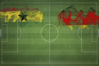 Ghana vs Germany Soccer Match, national colors, national flags, soccer field, football game,