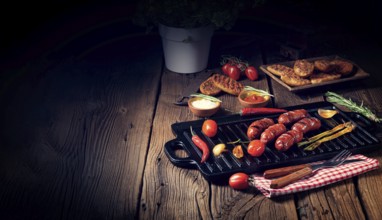 Chilli chorizo sausage with tomato bruschetta