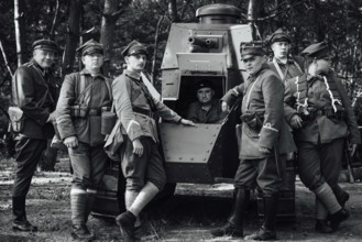 LUBIN, POLAND - AUGUST 8, 2020:, A staging of the Battle of Warsaw from 1920, in which the Polish