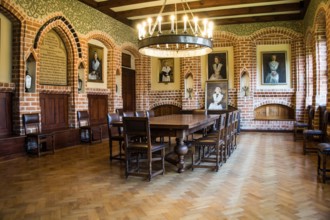 Remter or dining room in the historic monastery of Walsrode, Lower Saxony, Germany, Europe