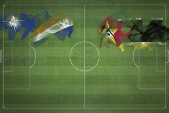 Marshall Islands vs Mozambique Soccer Match, national colors, national flags, soccer field,
