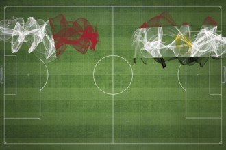 Malta vs Egypt Soccer Match, national colors, national flags, soccer field, football game,
