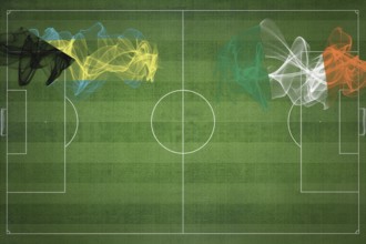 Bahamas vs Ireland Soccer Match, national colors, national flags, soccer field, football game,