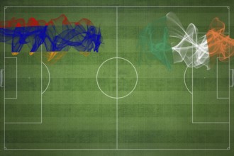 Armenia vs Ireland Soccer Match, national colors, national flags, soccer field, football game,