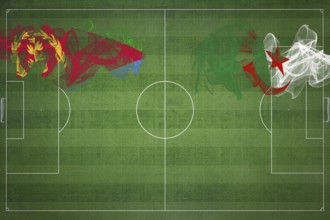 Eritrea vs Algeria Soccer Match, national colors, national flags, soccer field, football game,