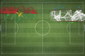 Burkina Faso vs Uzbekistan Soccer Match, national colors, national flags, soccer field, football