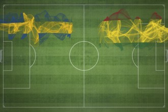 Sweden vs Bolivia Soccer Match, national colors, national flags, soccer field, football game,