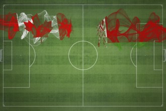 Canada vs Belarus Soccer Match, national colors, national flags, soccer field, football game,