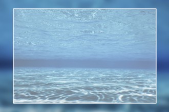Swimming pool background white border frame, water surface blank text box