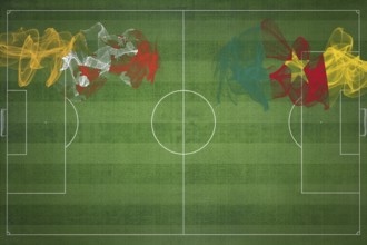Bhutan vs Cameroon Soccer Match, national colors, national flags, soccer field, football game,