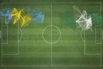 Palau vs Nigeria Soccer Match, national colors, national flags, soccer field, football game,