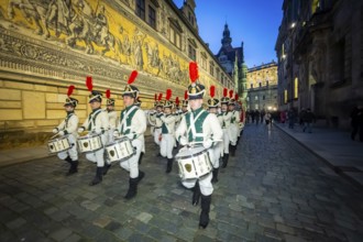The world champion of marching bands, the Radeberger Spielmannszug, opens the Dresden Winter