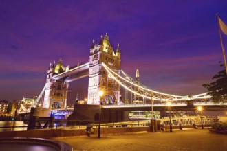 London Tower Bridge sunset on Thames river in England