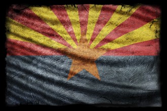 Arizona Flag, Grunge Texture Background