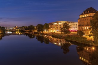 Muelheim an der Ruhr, North Rhine-Westfalia, Germany, July 26, 2018: View over the river Ruhr at