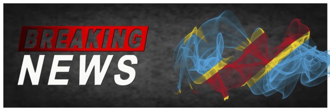 Democratic Republic of Congo Breaking News, Smoke Flag Background
