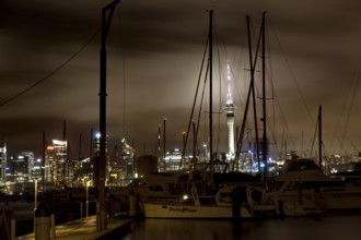 Auckland New Zealand City View Night Photo Tower