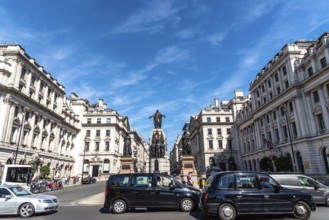 London, UK, May 14, 2019: View of Guards Crimean War Memorial in Waterloo Pl a sunny day