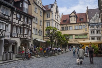 02.06.2016, Lindau, Germany, Europe, People stroll through the pedestrian zone in the old town of