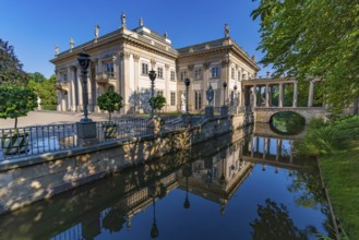 Palace on the Isle, know as the Baths Palace, in Royal Baths Park, Warsaw, Poland, Europe