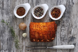 Stuffed pork belly with spices