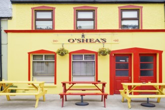 Colourful houses, Eyeries, Beara Peninsula, County Cork, Ireland, United Kingdom, Europe