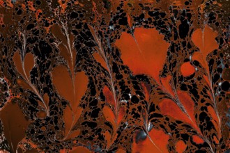 Ebru Marbling texture with floral patterns