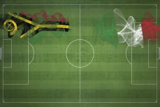Vanuatu vs Italy Soccer Match, national colors, national flags, soccer field, football game,