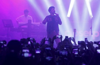 Bollywood singer Armaan Malik performs during Closeup First Move Party, in Mumbai, India on