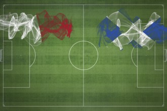 Malta vs Scotland Soccer Match, national colors, national flags, soccer field, football game,