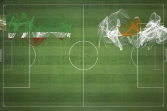 Chechnya vs Cyprus Soccer Match, national colors, national flags, soccer field, football game,