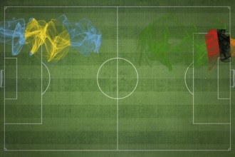 Palau vs Zambia Soccer Match, national colors, national flags, soccer field, football game,