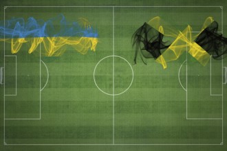 Rwanda vs Jamaica Soccer Match, national colors, national flags, soccer field, football game,