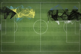 Bahamas vs Estonia Soccer Match, national colors, national flags, soccer field, football game,