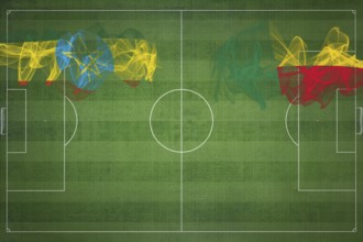 Ethiopia vs Benin Soccer Match, national colors, national flags, soccer field, football game,