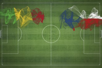 Mali vs Czech Republic Soccer Match, national colors, national flags, soccer field, football game,
