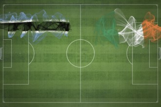Botswana vs Ireland Soccer Match, national colors, national flags, soccer field, football game,
