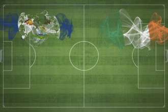 Belize vs Ireland Soccer Match, national colors, national flags, soccer field, football game,