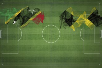 Saint Kitts and Nevis vs Jamaica Soccer Match, national colors, national flags, soccer field,