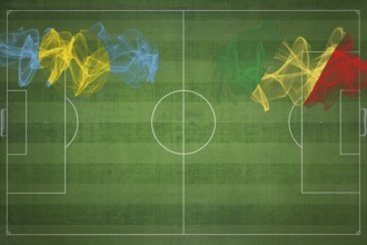 Palau vs Congo Soccer Match, national colors, national flags, soccer field, football game,