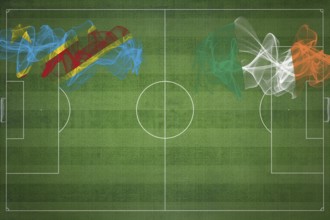 Democratic Republic of Congo vs Ireland Soccer Match, national colors, national flags, soccer