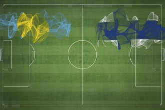 Palau vs Finland Soccer Match, national colors, national flags, soccer field, football game,