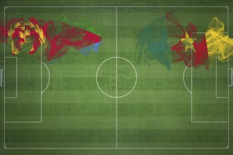 Eritrea vs Cameroon Soccer Match, national colors, national flags, soccer field, football game,