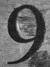 Vintage number 9, digit, anniversary, birthday, black and white, North Rhine-Westphalia, Germany,